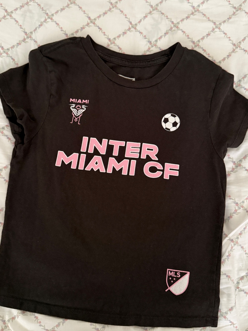 Inter Miami Baby Soccer Graphic Tee - Pink Logo